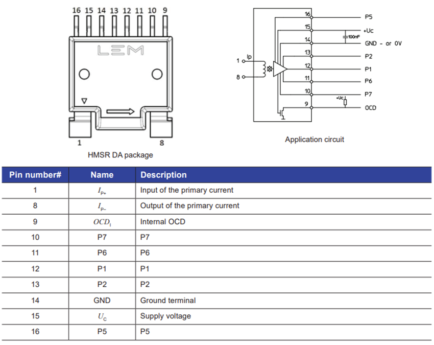 Chart - LEM HMSR-DA Board Mount Integrated Current Sensors